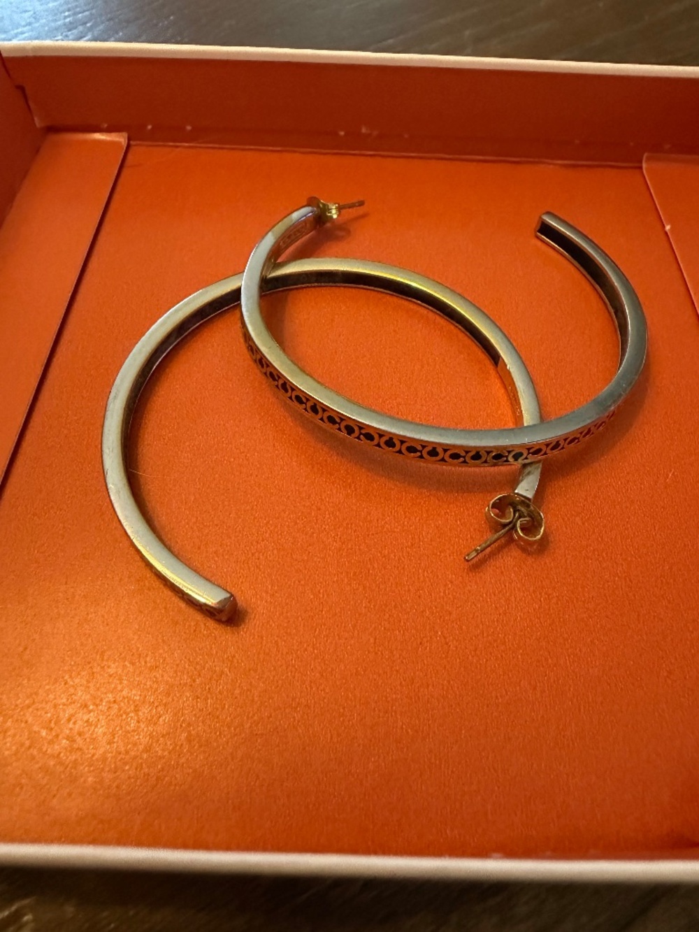 Coach gold and Black Hoops